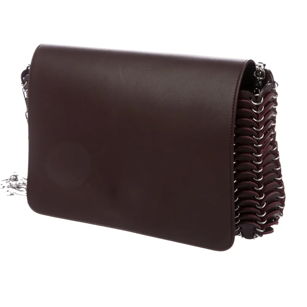 🌟Paco Rabanne "1969" Burgandy Leather Chain Bag - Picture 2 of 14